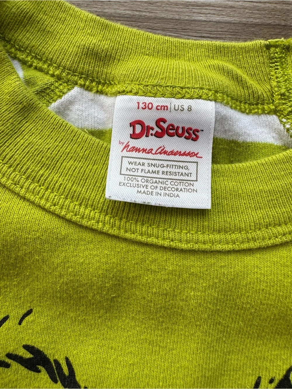 Hanna Andersson Dr.Suess Grinch Organic Cotton Long John Pajamas Boy Girl Size 8